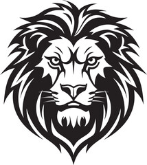 Fototapeta premium Ink Black Lion Logo Vector Illustration Savage Elegance Black Lion Vector Design