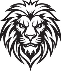 Lions Grace Black Vector Icon Design Wild Monarch Black Lion Symbol in Vector