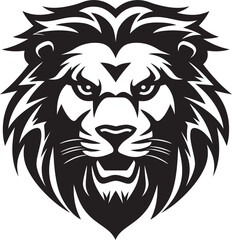 Lions Power in Black Vector Design Royal Presence Black Lion Logo Icon