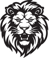 Fearless King Black Lion Emblem Lions Power in Black Vector Design