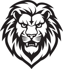 Blackened Grace Lion Icon in Vector Ink Engraved King Vector Lion Logo