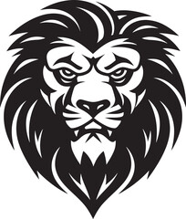 Dark Majesty Unleashed Vector Lion Logo Lions Echo Black Insignia of Power