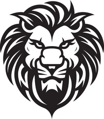 Silent Dominance Black Lion Design Dark Artistry Lion Logo in Black Vector