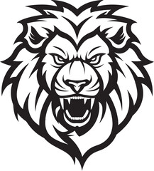 Fierce Feline Vector Lion Symbol Blackened Grace Lion Icon in Vector