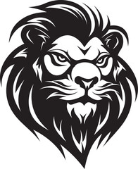 Mystical Monarch Black Lion Insignia Lions Vigilance Vector Heraldry in Black