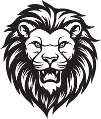 Inky Elegance Vector Lion Logo Icon Silent Dominance Black Lion Design