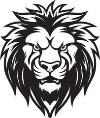 Vector Valor in Black Lion Insignia Sculpted Dominance Black Lion Heraldry