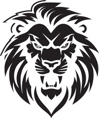 Roaring Resonance Black Lion Icon Enigmatic Strength Vector Lion Emblem