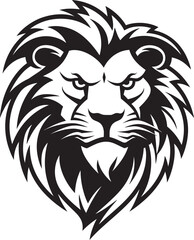 Noble Mane Black Lion Symbol Darkened Majesty Vector Lion Design