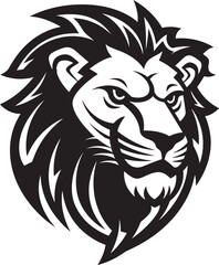 Fierce and Bold Black Lion Vector Logo Icon Savage Majesty A Black Lion in Vector Form