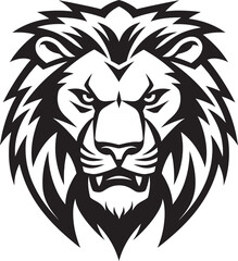 Regal Roar A Majestic Black Lion in Vector Lion Emblem Elegance in Monochrome Vector Design