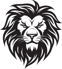 Ink Black Lion A Symbol of Strength and Grace Fierce and Bold Black Lion Vector Logo Icon