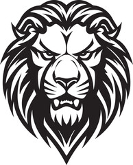 Savage Majesty A Black Lion in Vector Form Dark Beauty Captivating Lion Icon in Vector