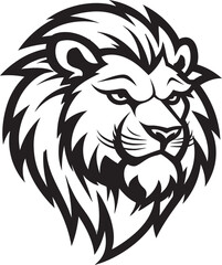 Midnight King Black Lion Icon in Vector Vector Mane The Graceful Black Lion Logo