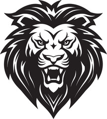 Sculpted Strength A Black Lion in Vector Art Shadowed Sovereign A Vector Lion Emblem