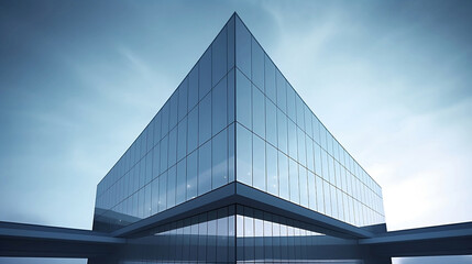 Fototapeta na wymiar Sleek modern glass office corporate business building, Urban architecture
