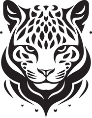 Graceful Hunter Black Ocelot Design Onyx Prowler Ocelot Symbol in Vector