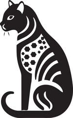 Inky Finesse Ocelot Logo Emblem Graceful Hunter Black Ocelot Design
