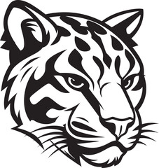 Ink Black Predator Ocelot Icon in Vector Ebon Elegance Black Ocelot Symbol