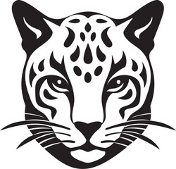 Jungle Shadows Vector Ocelot Symbol Silent Stalker Ocelot Heraldry in Black