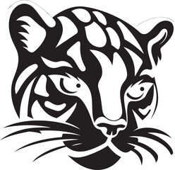 Ocelots Stealth Black Vector Design Shadowed Charm Ocelot Symbol in Vector