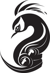 Sculpted Intrigue Black Peacock Symbol Profile Peacocks Legacy Black Vector Emblem