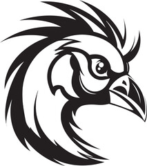 Fototapeta premium Elegant Showcase Vector Peacock Symbol in Black Inkwell Majesty Black Logo Design Icon