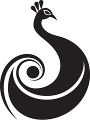 Fototapeta premium Elegant Legacy Vector Logo Icon Sapphire Intrigue Unleashed Black Peacock Symbol
