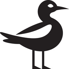 Sapphire Majesty Unleashed Black Seagull Icon Emblem Silent Soarer Seagull Logo in Vector