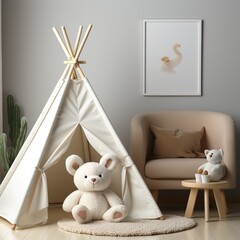 Cozy Teddy Bear in an Empty Room