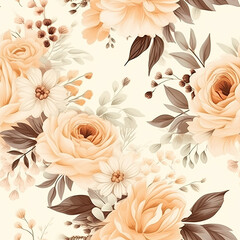 Allover floral flower pastel watercolor seamless pattern 