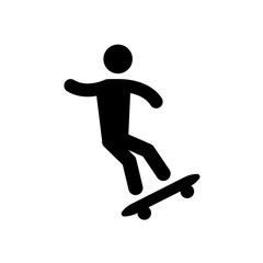Skate zone. Icon of a person riding a skateboard. A place for skateboarding. EPS10