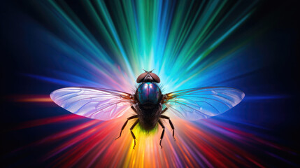 Fluorescent Fly: Nature's Kaleidoscope