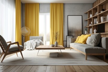 Contemporary room with stylish decor. Generative AI