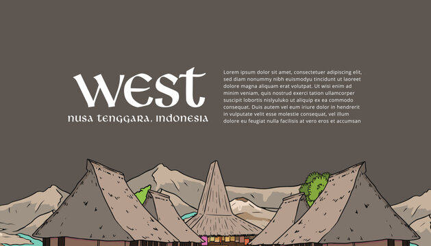 West Nusa Tenggara Indonesia Culture Illustration design idea