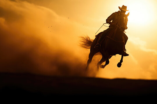 Sunset Rider: Lone Figure on Horse