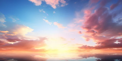 Poster Background of colorful sky concept: Dramatic sunset with twilight color sky and clouds © MOUNSSIF