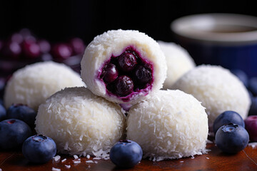 Blueberry Bliss: Cheesecake Bite Close-Up