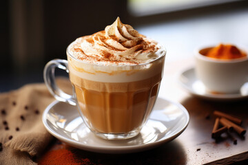 Coffee Bliss: Pumpkin Spice Latte with Whipped Cream