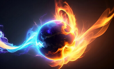 fiery explosive sphere
