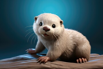 Fototapeta na wymiar Playful otter, sleek fur and webbed paws.