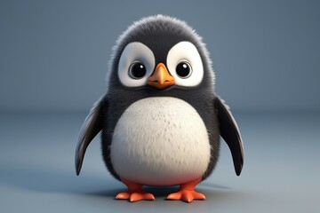 Sweet little penguin, waddling with a perky beak and belly.