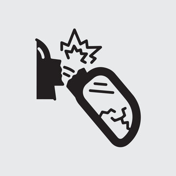 Broken car side view mirror vector illustration.