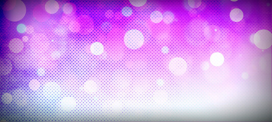 Purple bokeh widexcreen background with copy space for text or image, Usable for banner, poster, Ad, events, party, sale, celebrations, and various design works