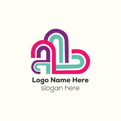 Creative minimal abstract logo design vector template for company or business, eye catchy colorful logo design with modern fill