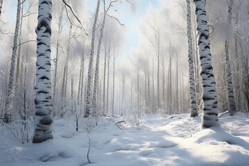 snow covered trees, Generative AI