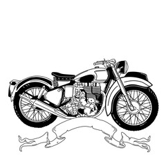 Old motorcycle illustration