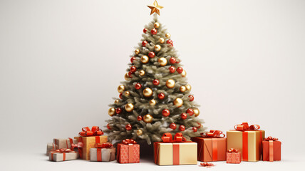 Fototapeta na wymiar Christmas tree with presents 