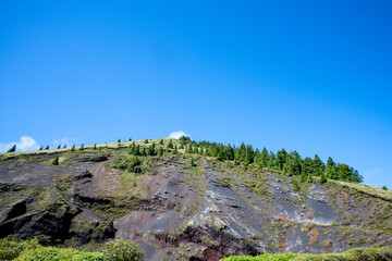 Mountainous landscapes of Pico do Carvão on Sao Miguel Island in the Azores