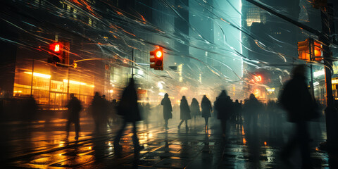 In the Heart of NYC: Anonymous Crowd in Motion Blur